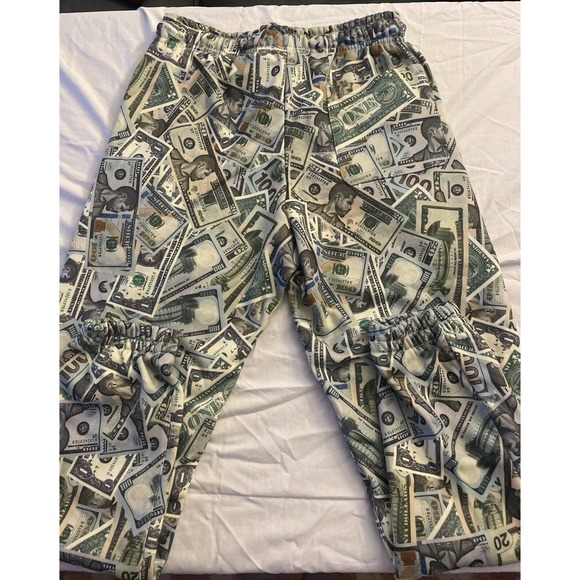 2021 Usher Ushbucks Limited Edition All Over Money Joggers Size Medium - Picture 3 of 5
